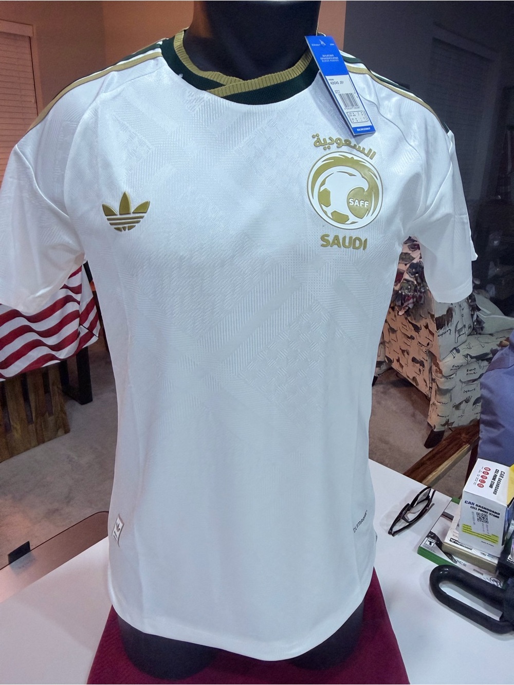 Source Unknown - White and Gold Saudi Football Jersey